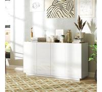 DecHome Madia Moderna 2 Ante e Ripiani Regolabili 140x75h Bianco
