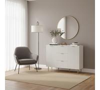 DecHome Madia Moderna 2 Armadietti e 3 Cassetti 120x89.5h cm Bianco