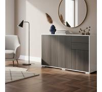 DecHome Madia Moderna 2 Cassetti 2 Ante 117x74h cm Bianco/Grigio