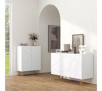 DecHome Madia Moderna 3 Ante 120x40x75 cm colore Bianco/Oro