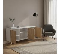 DecHome Madia Moderna 3 Ante Legno 150x75h cm Marrone/Bianco
