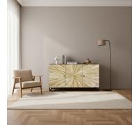 DecHome Madia Moderna 3 Ante Metallo e Legno 150x85h cm Marrone