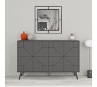 DecHome Madia Moderna 4 Ante Disegno Geometrico 123x35x77,4 cm antracite