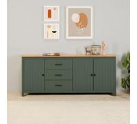 DecHome - Madia Moderna con 3 Ante e 3 Cassetti in Legno Dimensioni 191x40x80 cm Verde