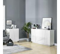 DecHome Madia Moderna Design 150x88h in Legno con Ripiano a 5 Livelli Bianco