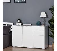 DecHome Madia Moderna Design per Soggiorno e Cucina 117x74h in Legno Particolato con 2 Cassetti e 2 Armadietti colore Bianco