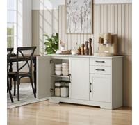 Madia Rustica 3 Ante 2 Cassetti 120x38x79 cm Crema DecHome