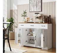 DecHome Madia Rustica 4 Ante 3 Cassetti 120x38x87 cm Bianco