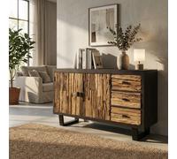DecHome Madia Stile Industrial 3 Cassetti 2 Ante 160x40x85 cm in Metallo e Legno