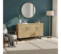 DecHome Madia Vintage 3 Ante Metallo e Legno 135x83h cm Nero/Marrone