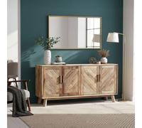 DecHome Madia Vintage 4 Ante Legno di Pino 180x85h cm Marrone