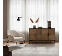 DecHome Madia Vintage 4 Ante Metallo e Legno 147x85h cm Nero/Marrone