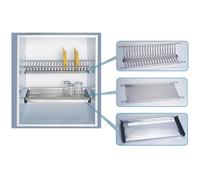 36571 Q.TA' 1 MENSOLA SCOLAPIATTI ACCIAIO INOX C/VASCH 56 CM