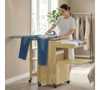 DecHome Mobile Asse da Stiro Pieghevole con Porta Ferro 154x55x87 cm Legno