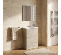 MOBILE BAGNO COMPLETO CM 40X22X58H LAVABO ROVERE SPECCHIO SALVASPAZIO COMPATTO