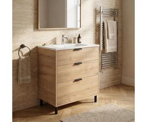 DecHome - Mobile Bagno con Lavabo Moderno 80 cm Colore Rovere