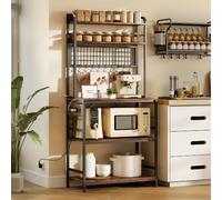 DecHome Mobile Cucina Porta-Microonde Stazione Ricarica 80x40x170 Marrone