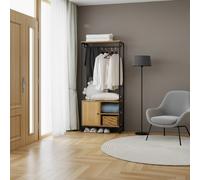 DecHome Mobile Ingresso Appendiabiti con Scarpiera in Acciaio e Legno Stile Industriale 80x40x180cm