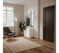 DecHome Mobile Ingresso Appendiabiti con Specchio 85x37x195 cm Bianco Image