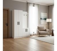 DecHome Mobile Ingresso Appendiabiti Moderno 120x37x180 cm Bianco - Dante