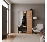 Mobile Ingresso Appendiabiti Moderno 122x37x190cm Quercia Antra. Medan DecHome