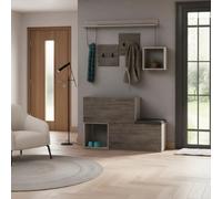 DecHome - Mobile Ingresso Appendiabiti Moderno con Scarpiera Ribalta 12 Paia Dimensioni 120x36x87 cm Colore Tort/Dk Holdon