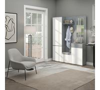 DecHome Mobile Ingresso Appendiabiti Moderno Legno 145x29x184 cm Grigio/Bianco
