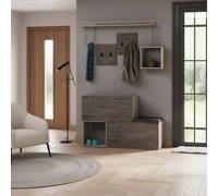 DecHome Mobile Ingresso Appendiabiti Moderno Scarpiera 120x36x87 Tort/Dk Holdon