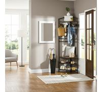 DecHome Mobile Ingresso Appendiabiti Panca Scarpiera 50x50x183cm Marrone