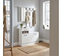 DecHome Mobile Ingresso Appendiabiti Scarpiera 100x180x26 Bianco - Rudolf