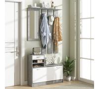 DecHome Mobile Ingresso Appendiabiti Scarpiera con Cassetto e Specchio Grigio