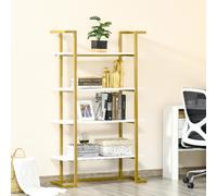 DecHome Mobile Libreria a 4 Livelli Rialzato e Multiuso e Acciaio 92x35x152cm