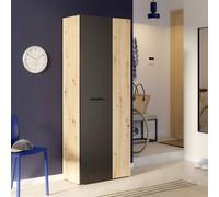 DecHome Mobile Multiuso 2 Ante 68.7x36.5x181.1 cm Rovere/Nero TeodOro