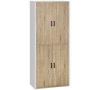 DecHome Mobile Multiuso 4 Ripiani Regolabili 80x40x182cm Legno e Bianco