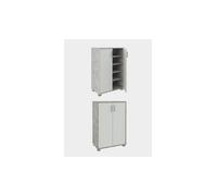 MOBILE BASSO 2 ANTE MULTIUSO 4 RIPIANI BIANCO CEMENTO 90X60X35 CM ARMADIO