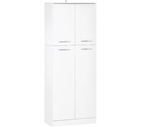 DecHome Mobile Multiuso con 2 Armadietti e Mensole 59x31x155cm Bianco