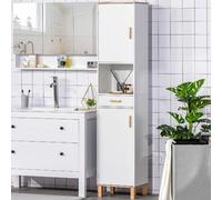 DecHome Mobile Salvaspazio Bagno Legno Mobile a Colonna Armadietti e Cassetto