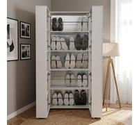 DecHome Mobile Scarpiera 2 Ante Battenti 74x34x181.5 cm Bianco Lugo