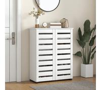 DecHome Mobile Scarpiera 2 Ante Battenti 76x33x98 cm Bianco