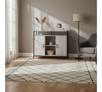 DecHome Mobile Soggiorno Moderno 2 Armadietti 100x87.2h cm Grigio Chiaro