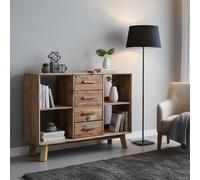 DecHome Mobile Soggiorno Moderno Legno 4 Cassetti e 4 Ripiani 120x90h cm Marrone