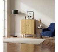 DecHome - Mobile Soggiorno Stile Vintage in Legno con 2 Ripiani interni 60x30x76cm