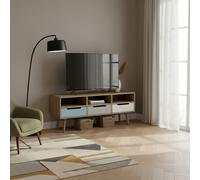 Mobile porta TV in legno con 3 ripiani e 3 cassetti colorati BREDA