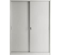 DecHome Mobile Ufficio Alto 2 Ante Scorrevoli 120x45x200 cm Metallo Grigio