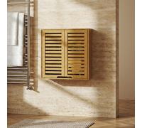 DecHome Mobiletto Bagno a Parete 2 Ante 60x20x60 cm in Bambù Legno Naturale