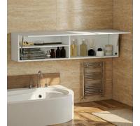 DecHome - Mobiletto Bagno da Parete, 1 Anta Ribalta, Moderno Dimensioni 120x23x30 cm Bianco