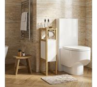 DecHome Mobiletto Bagno Salvaspazio 1 Anta e Porta Rotolo 20x33x80 cm Bianco