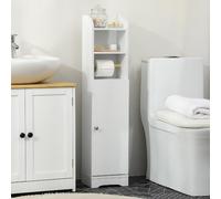 DecHome Mobiletto Bagno Salvaspazio 1 Anta Porta Rotolo 23x18x100 Bianco