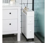 DecHome Mobiletto Bagno Salvaspazio 2 Cassetti 1 Ripiano 16x49,5x66 cm Bianco