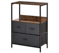 DecHome - Mobiletto Cucina Soggiorno Cassettiera Multiuso con 3 Cassetti in Tessuto 58x29x81.5cm Marrone - 398ek831
